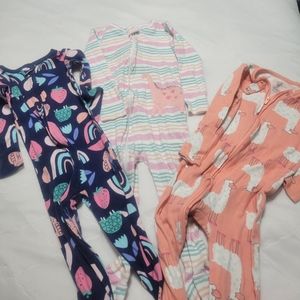 3 pairs Carters Just one you footie pajamas size 2T